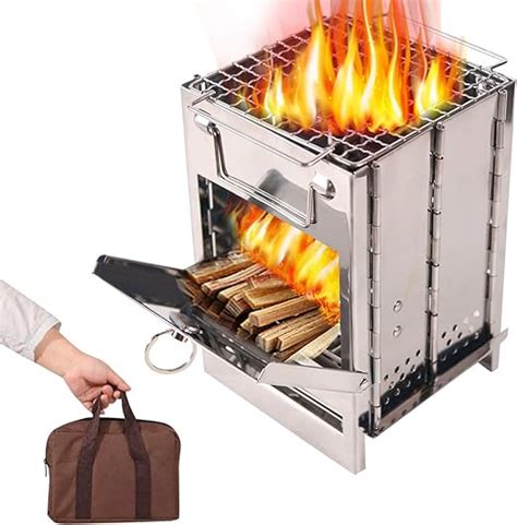 metal box camp stove|stainless steel folding fire stove.